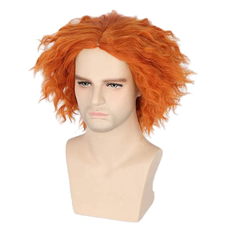 Alice in Wonderland 2: through the Looking Glass Mad Hatter Orange Curly Short Hair Cosplay Christmas Wig Alice in Wonderland 2: through the Looking Glass Mad Hatter Orange Curly Short Hair Cosplay Christmas Wig