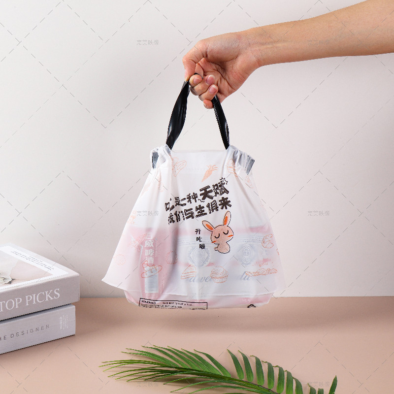 卡通防水防油防渗漏的外卖打包袋批发束口袋抽绳袋拉拉带印刷LOGO