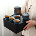 礼品快客杯批发户外办公杯陶瓷便携式茶杯套装旅行茶具定制LOGO