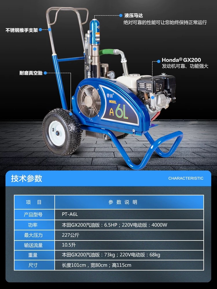 Putian 995 máquina de pulverización de pintura de látex pequeña máquina de pulverización de pintura de pared sin aire de alta presión doméstica