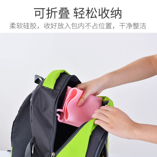 Baby silicone placemat children's first grade primary school student dining table mat waterproof and oil-proof folding dining lunch cloth