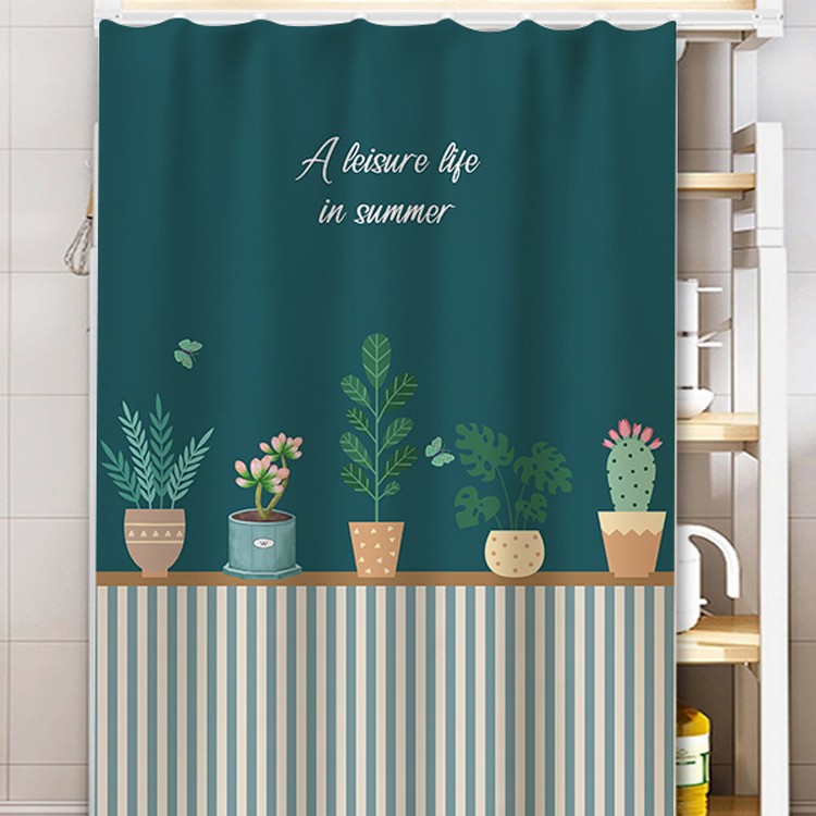 货架遮挡帘置物架防尘帘橱柜衣柜门帘免打孔滑轨布帘遮丑帘魔术贴