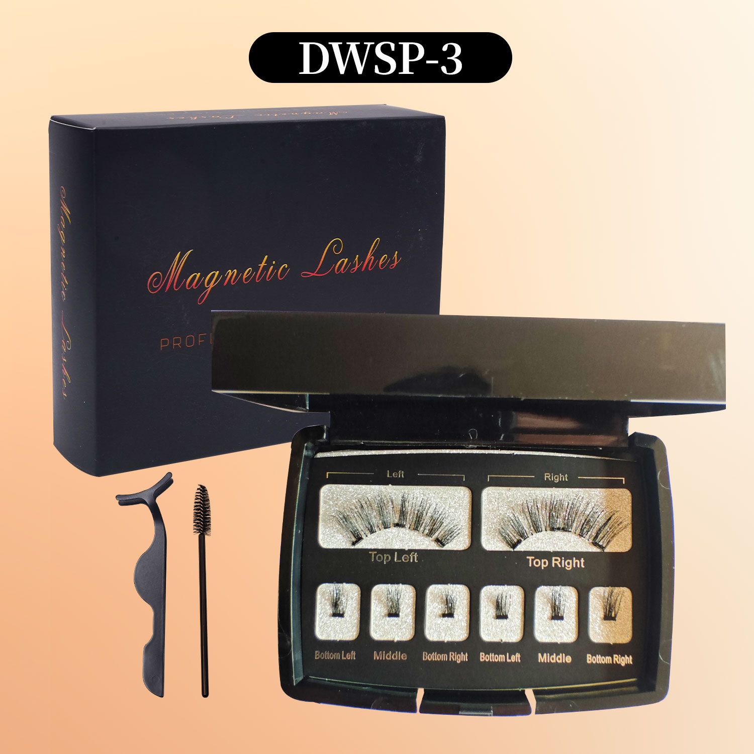 Conjunto de pestañas magnéticas segmentadas transfronterizas Little Devil Pestañas gruesas y realistas Tres imanes de alta gama Pestañas postizas