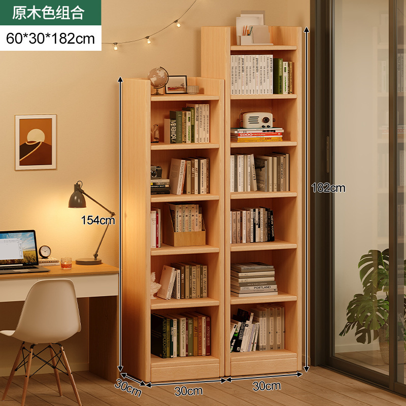 Estante de madera estante de esquina de pared estrecho estante de esquina de piso contra la pared hendidura de esquina simple almacenamiento gabinete de biblioteca doméstica