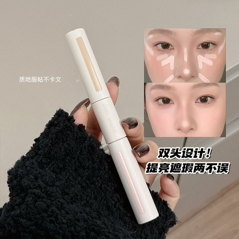 Art Value Light Shadow Double Head Concealer Liquid Facial Brightening Concealer Hydrating No-Stick Powder Concelador de maquillaje impermeable