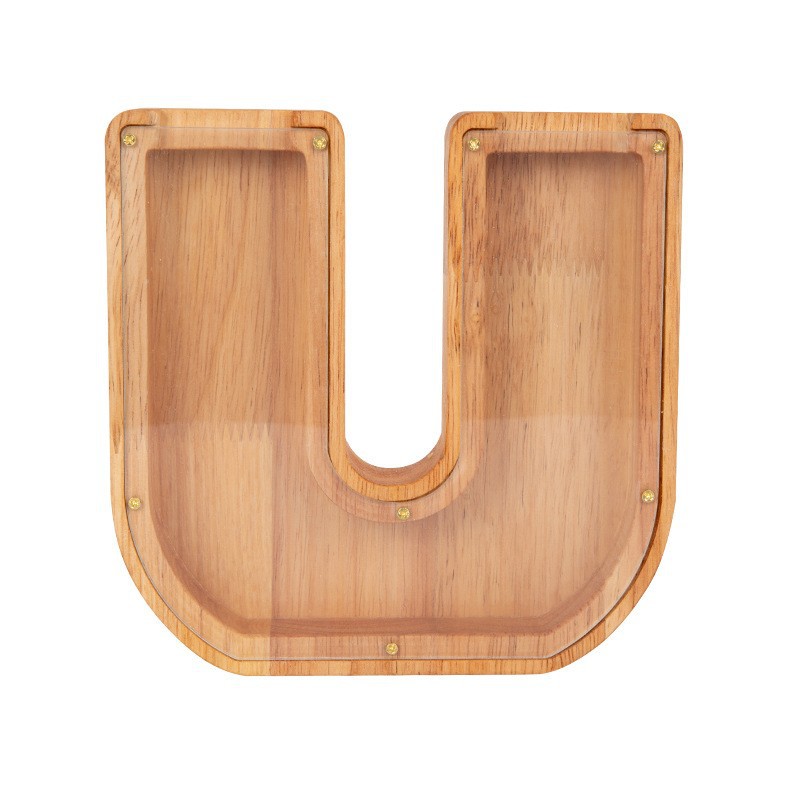 26 letras inglesas alcancía de madera alcancía Hucha de madera