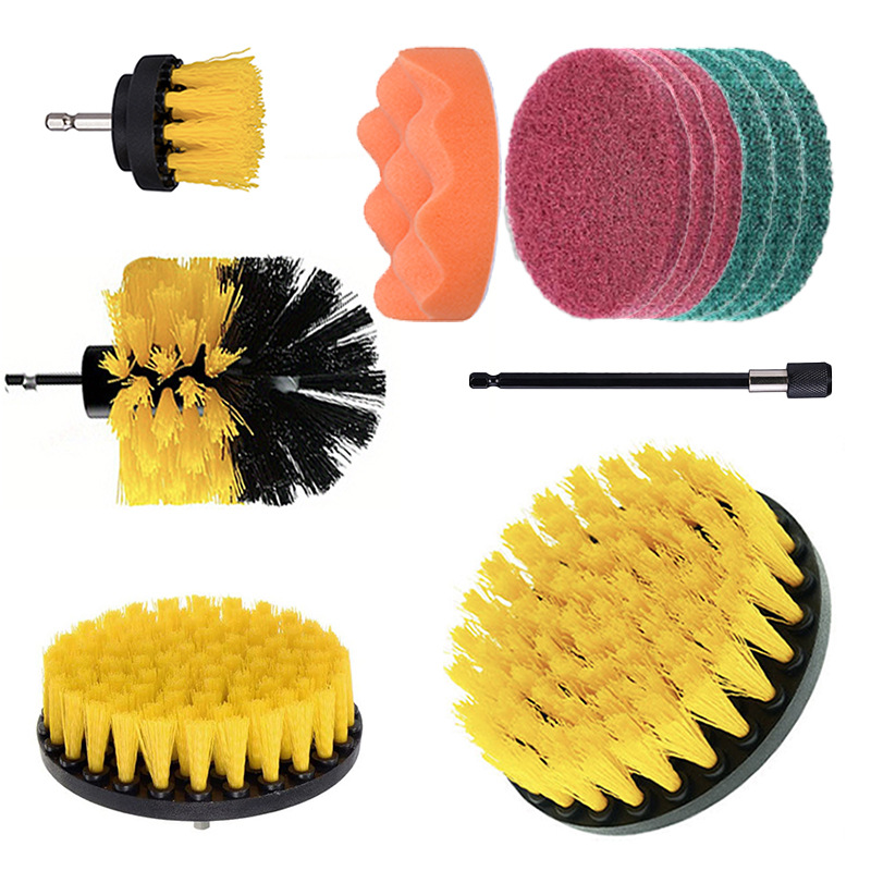 노란색, 4종 세트 + 빨간색 3개 + 녹색 3개 + 주황색 스펀지 4inch 개 + 150MM 연장 막대, 플라스틱