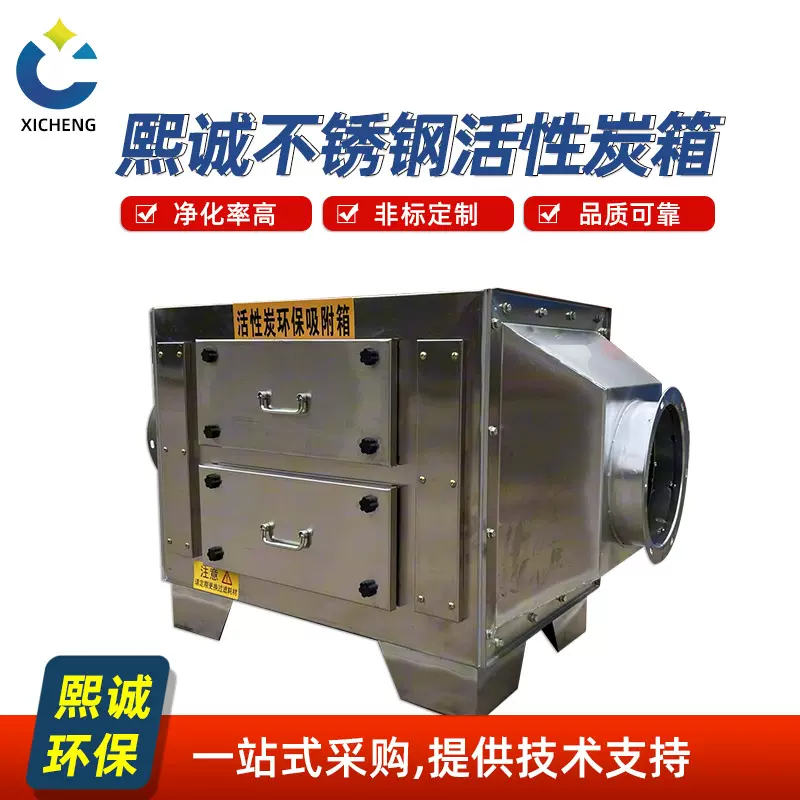 不锈钢干式漆雾过滤器 一体化二级环保废气处理设备 活性炭吸附箱