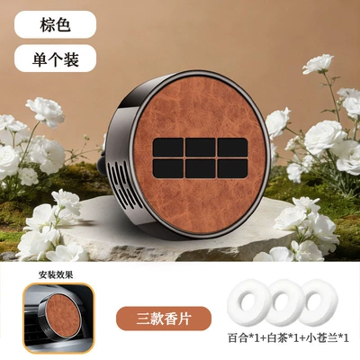 Suitable for Geely Galaxy L7/L6/E8E5 Car Perfume Aromatherapy - type-b-air-outlet-geely-galaxy-embossed-orange-one-pack-contains-3-scented-tablets-floral-fragrance