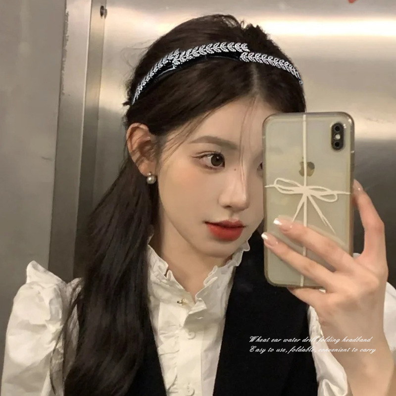 Horde de trigo diamante plegable para mujeres 2025 nuevo cráneo alto portátil viaje lavado de cara tarjeta de cabello de viaje cabello de cabeza