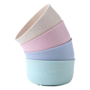 Wheat Straw Household Outdoor Anti-fall Soup Bowl Rice Bowl Round Bowl Children's Tableware Wheat Clinker Bowl Factory for Wholesale