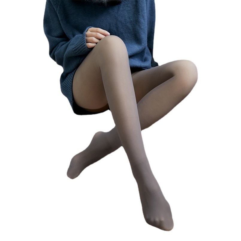 Cross-Border Outer Wear for Autumn and Winter, Fake Translucent, Translucent, Large Size Leggings, Plus Velvet, Stewardess, Gray Bare Legs, Thickened Pantyhose