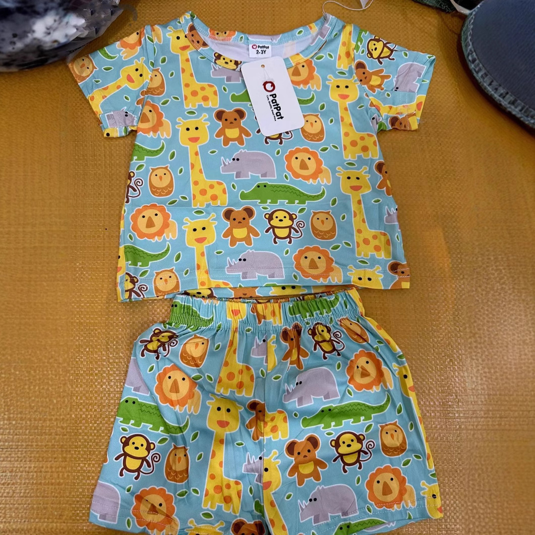 Patpat kids comercio exterior transfronterizo ropa infantil de niños, niños y niñas, artículos de cola misceláneos de verano, manga corta, paquete de bajo precio