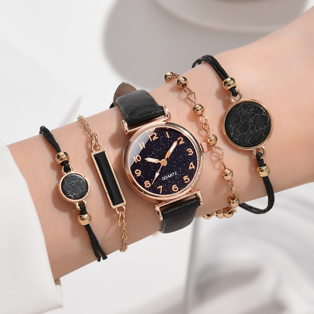 New Ins Disc Casual Women's Watch Fashion All-match Simple Student Quartz Women's Watch Wristwatch Set_voghion.com