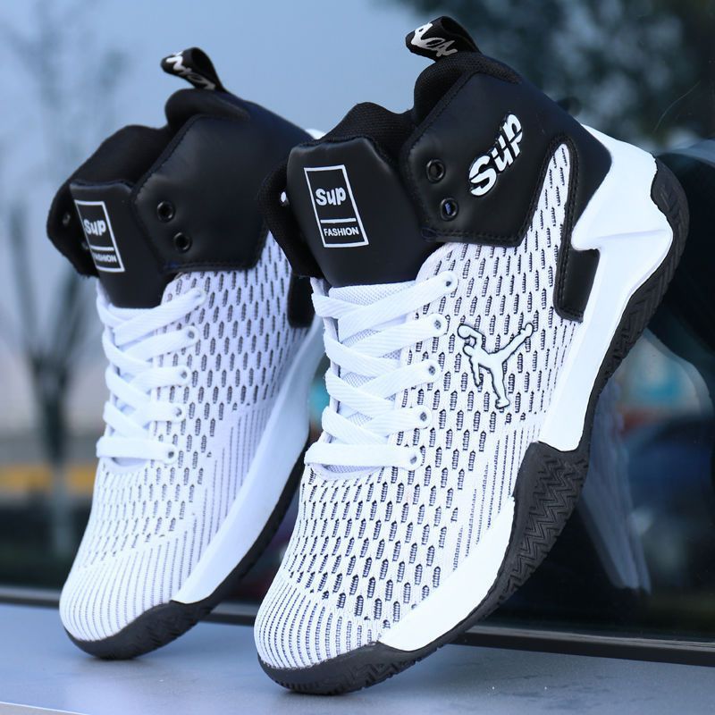 2023 new pattern Mesh cloth ventilation Basketball shoes Versatile soft sole student Casual shoes gym shoes Heighten shoes