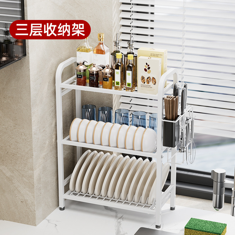 国境を越えた台所の食器棚の食器棚の水切り棚の物置棚の家庭用食器の箸の水切り棚の用品は食器棚の収納棚を干します。|undefined