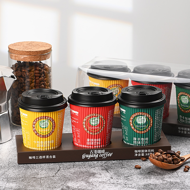 Gugang 60g instant coffee mocha latte cappuccino 3 cups mixed home office solid beverage