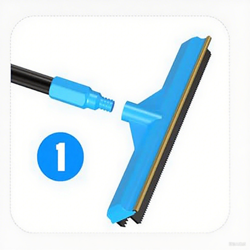 Pet Carpet Brush Branch Rod Combination Scraper Aluminum Strip Scraper Tpr Soft Rubber Scraper