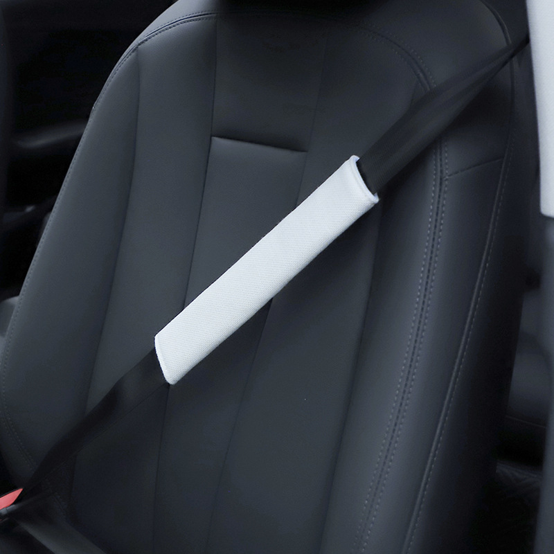 車のシートベルトショルダーカバー、高級感のある綿麻無地シートベルト保護カバー、車内ショルダープロテクター|undefined