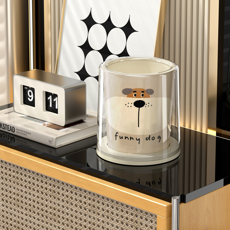 Desktop Trash Bin Mini Coffee Table Bedside Table Dining Table Household Double Layer Simple Fashion Office Small Trash Paper Bin