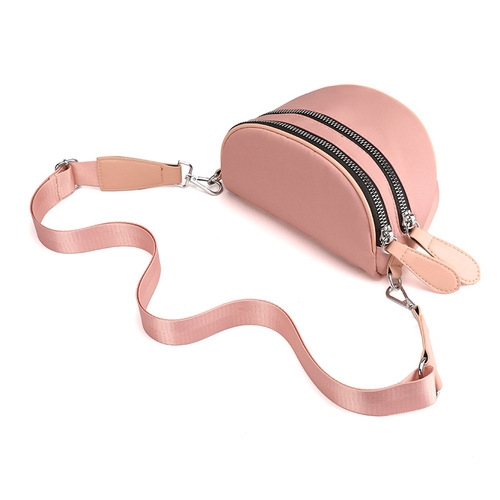  New Oxford Cloth Single Strap Crossbody Shell Bag Women's Small Shoulder Bag Canvas Half Round Saddle Bag Versatile Casual