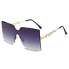 Metal sunglasses, square glasses, lens, gradient, Amazon