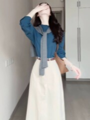 一整套ootd穿搭上班通勤韩系高级感套装女2025早秋季港风连衣裙子