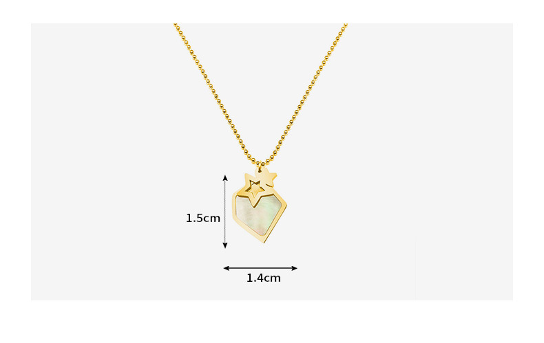 Light Luxury Design White Sea Shell Wild Five-pointed Star Pendant Necklace Titanium Steel Plated 18k Real Gold Jewelry display picture 2