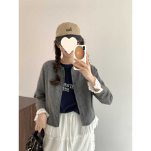 EGG韩国东大门代购2025早秋 甜美蕾丝花边针织开衫