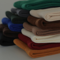 Autumn/Winter Ins Double Needled Solid Color Knee-High Cotton Socks Japanese Origin Harajuku School Style Bumpy Socks Black and White Knee-High Socks for Both Men and Women Fashion