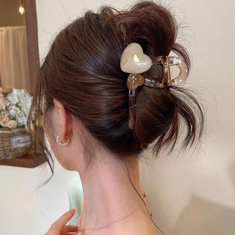 気質ゼリーカラーシャーククリップかわいいクリップヘッドバンドヘアアクセサリー女性の多用途ラブヘアクリップ後頭部ヘアグリッパー|undefined