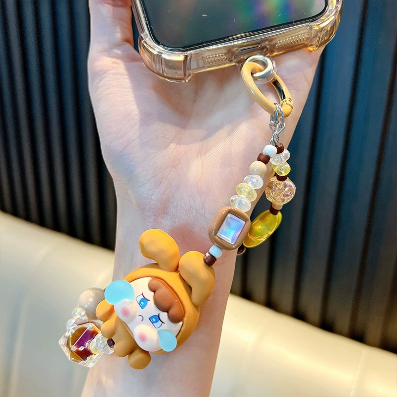 Настоящий брелок с бусинами, мобильный телефон, милая цепочка, подвеска, автомобильные ключи, подарок на день рождения