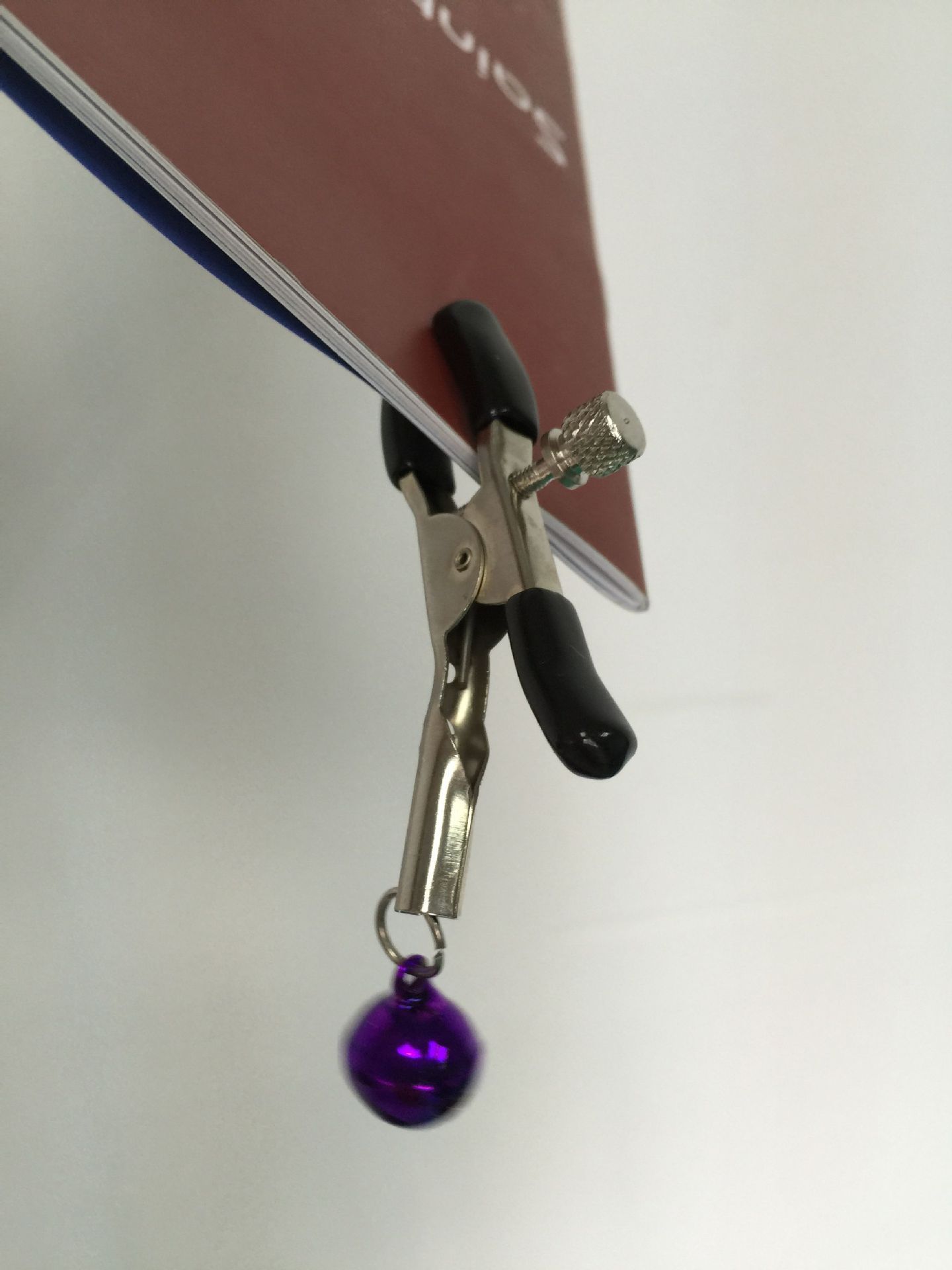 Plum Red Double Bells 2-Piece Set, Metal and Soft Silicone Anal Bells — detail image 6