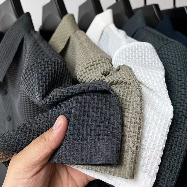 2023 Fashion Lapel Short-sleeved T-shirt Men's Summer Casual Solid Color Polo Shirt Slim-fit All-match Collar Top