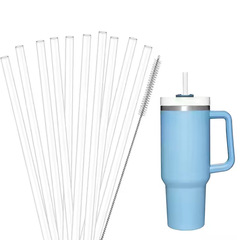 クロスボーダー夏セール爆品10mmeプラスチックストローセットスタンレー40オズ再利用可310mm