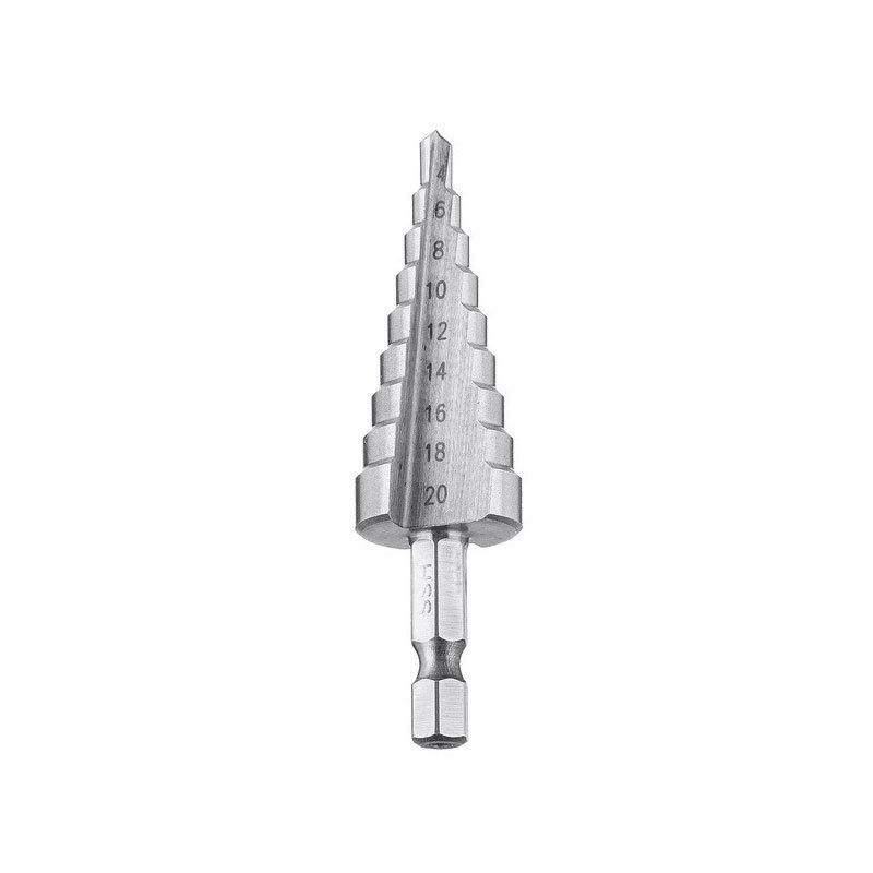 Plata color natural ranura recta mango hexagonal paso taladro broca de cuatro piezas traje pagoda traje de perforación