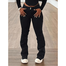 R 14282 Simple flared jeans ��Լ����ţ�п�羳����ͨ����