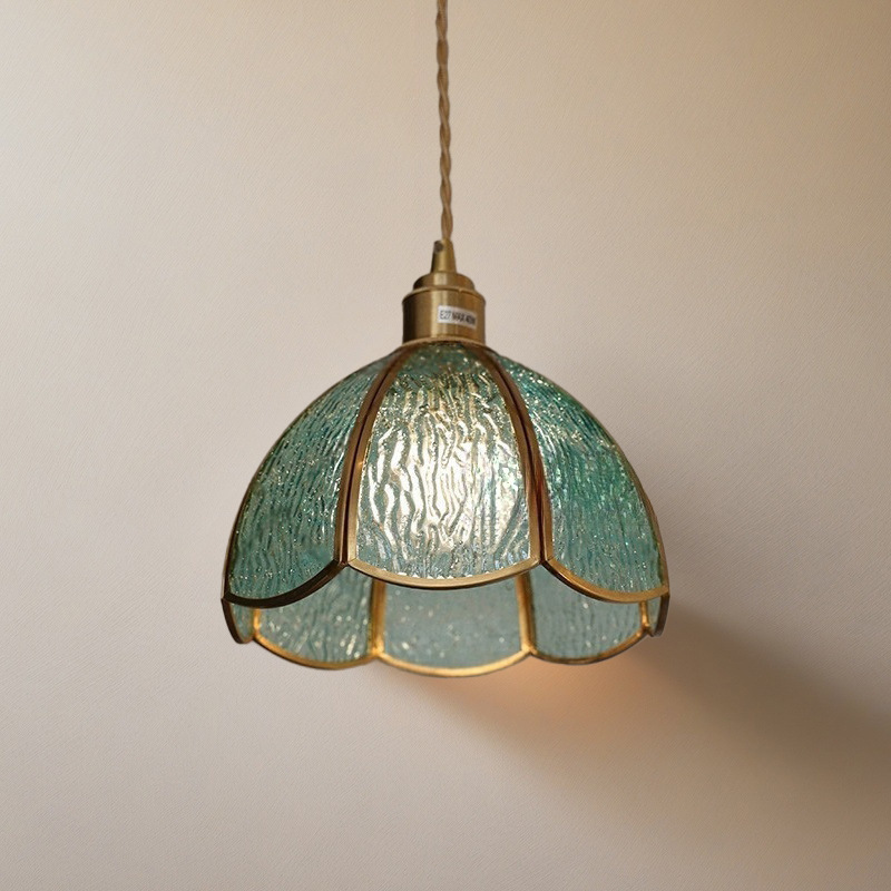 Tiffany Retro Latón Vidrio Antiguo Casa de familia junto a la cama Café Bar Restaurante Bar Salón de té Araña