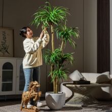 大型热带龙血树千年木仿真绿植物仿生假花树假树盆栽室内客厅摆件