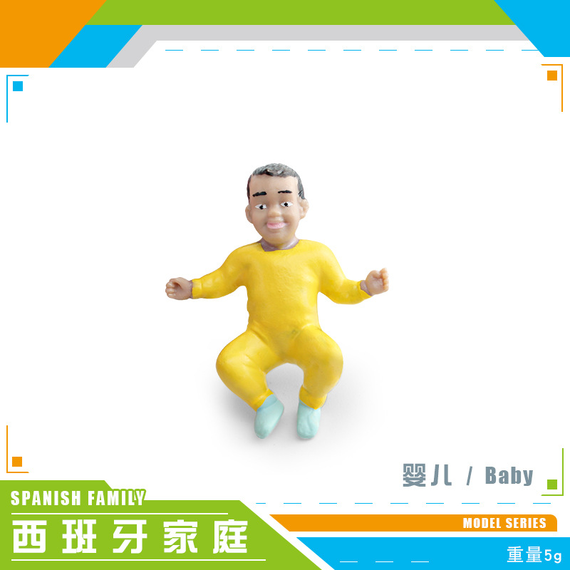 Simulación familia española figura modelo abuelo abuela Mamá y Papá niños y niñas mesa de arena muñeca decoración juguete