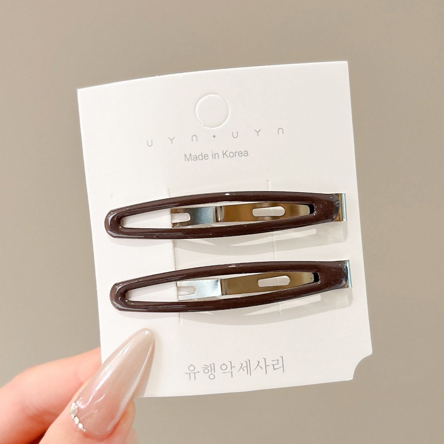 El clip de pestaña elíptica gota de agua adorable clip de cabello BB estriado gota de aceite color temperamento nuevo clip de cabello de moda