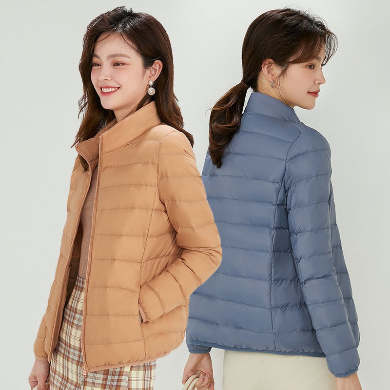 90 벨벳 다운 재킷 여성 후드 경량 짧은 대형 경량 외국 스타일 화이트 오리 다운 재킷 평허 다운 재킷 도매