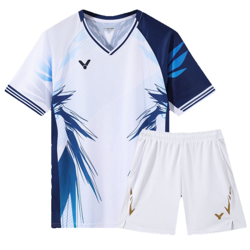 2025 estilo explosivo traje de bádminton Victory traje de ropa deportiva transpirable de secado rápido para hombres y mujeres traje de competencia camiseta de manga corta