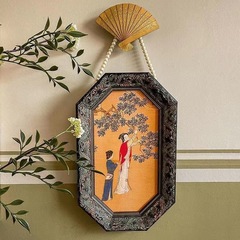 Ming Palace Spring Morning, a new Chinese retro art study room hanging painting, French-style medieval tea house model room living room decoration painting