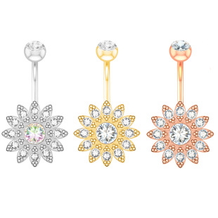 Amazon eBay Diamond sunflower navel ring navel nail piercing jewelry