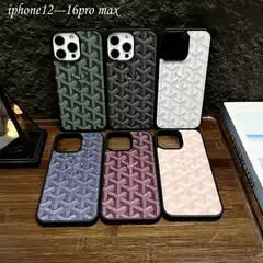 European and American Trendy Brand Apple 17 Pro Max Phone Case Dog-Tooth Pattern Apple 16 Protective Cover Leather Ins Style Foreign Trade 15 Soft
