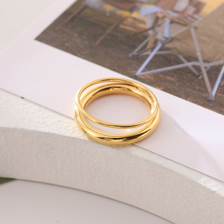 11g Weight Rings Classification 5, 9 Ring Size 1 Piece Quantity Novelty Simple Style Round Stainless Steel Plating Rings