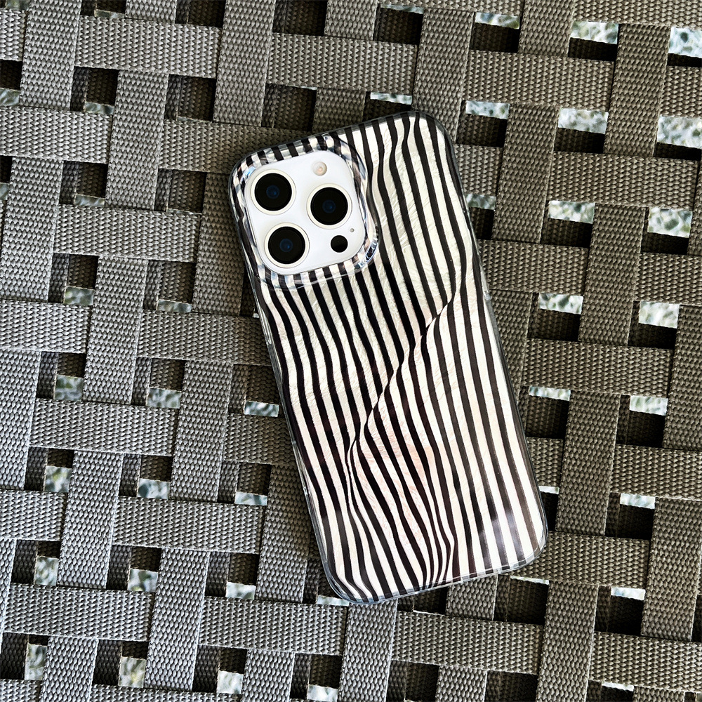 For Apple 16/15PROMAX Simple Pleated Paper Striped Phone Case iPhone14/13PRO Cartoon Drop-resistant