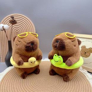 Trendy Plush Toy Swimming Ring Capybara Doll 8inch Claw Machine Doll Arcade City Doll Foreign Trade Bear Skin Gift