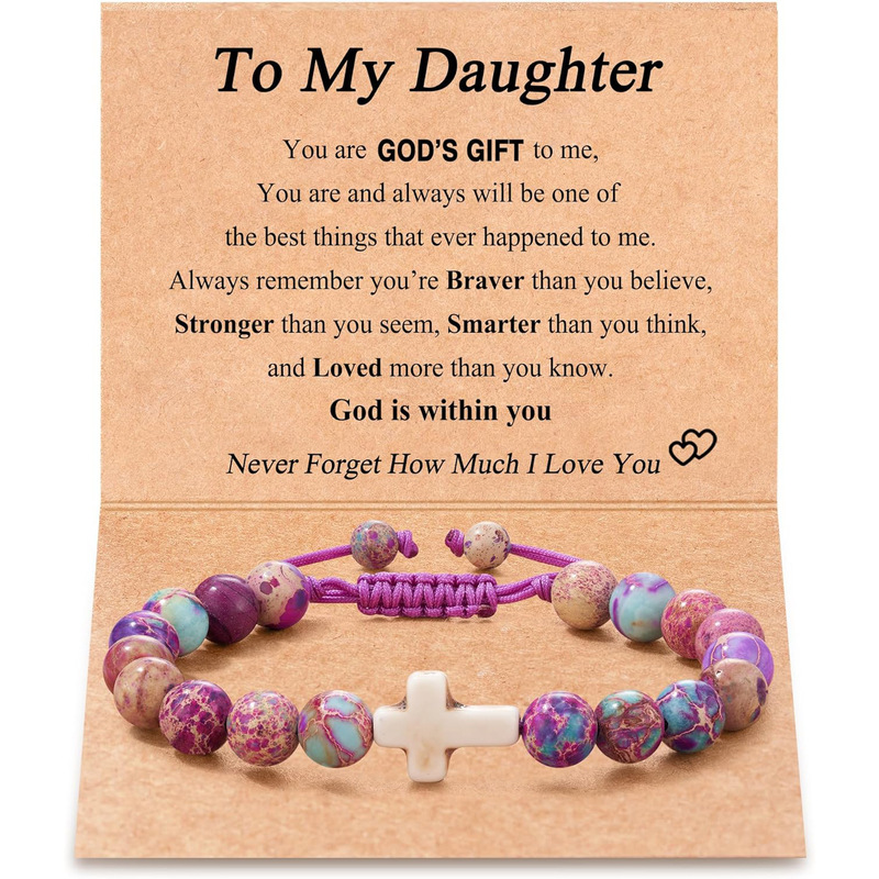 Cross Bracelet for My Daughter Amazon Cross New Product Gift from Mom and Dad for Daughter